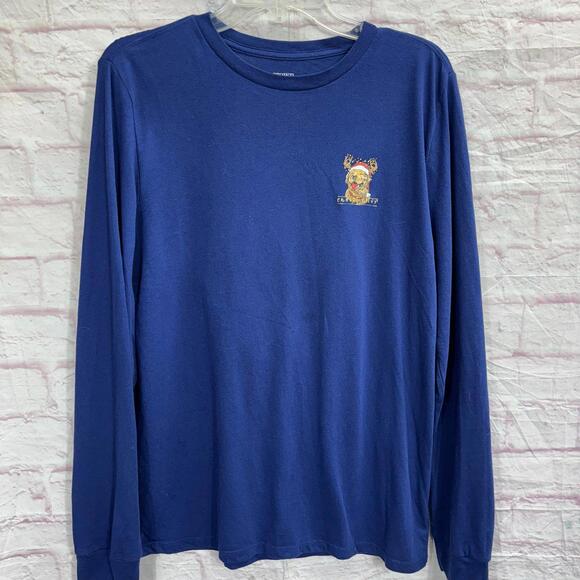 Crown & Ivy Other - Crown & Ivy Kids XL Blue Long Sleeve Shirt with Holiday Dog Print